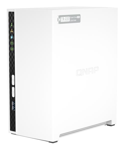 QNAP TS-233 NAS 2-Bay – Quad-Core 2.0GHz, 2GB RAM, Weiß | Private Cloud & Multimedia-Server