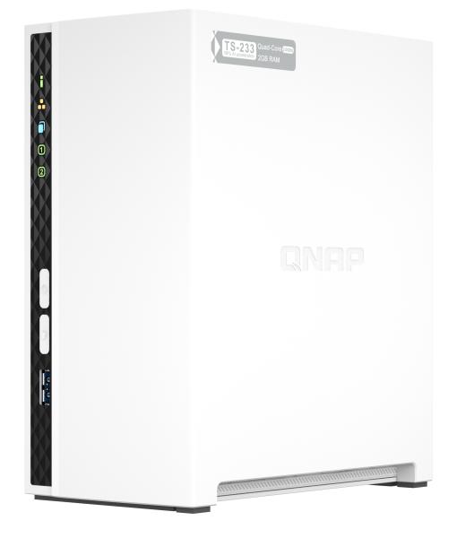 QNAP TS-233 NAS 2-Bay – Quad-Core 2.0GHz, 2GB RAM, Weiß | Private Cloud & Multimedia-Server