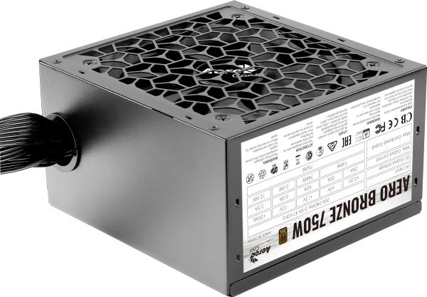 AeroCool Aero 750W Netzteil – 80 PLUS Bronze ATX Gaming PSU 750 Watt 4x PCIe leiser 120mm Lüfter schwarz