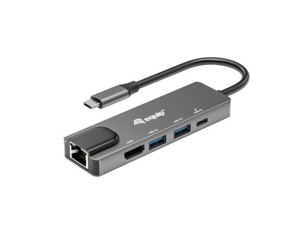 Equip USB-C 5-in-1 Multifunktionsadapter | HDMI 4K, Gigabit LAN, USB 3.2, 100W PD