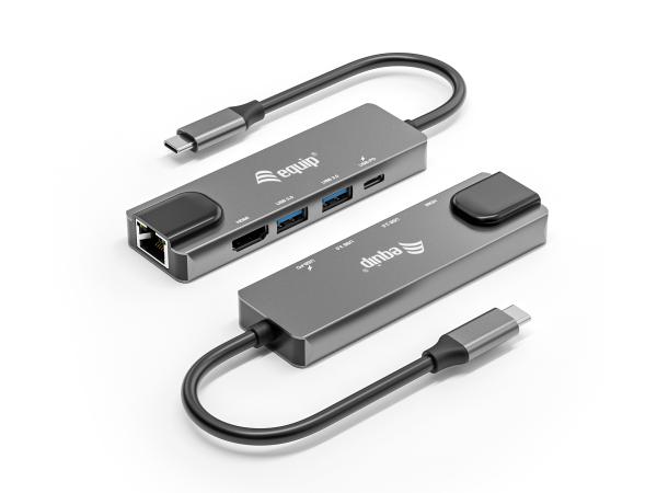 Equip USB-C 5-in-1 Multifunktionsadapter | HDMI 4K, Gigabit LAN, USB 3.2, 100W PD