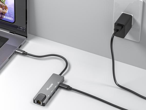 Equip USB-C 5-in-1 Multifunktionsadapter | HDMI 4K, Gigabit LAN, USB 3.2, 100W PD