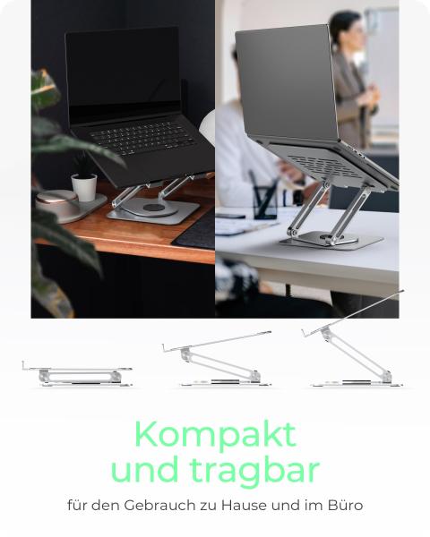 ICY BOX IB-NH300-R Höhenverstellbarer und rotierender Notebookhalter für Notebooks bis 17