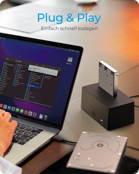 Dockingtation für 1x 2.5"/3.5" SATA I/II/III USB 3.2 ICY BOX Black
