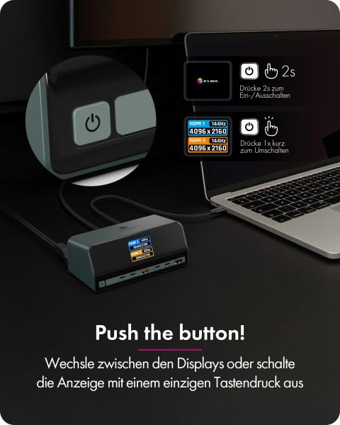 11-in-1 DockingStation mit Power Delivery Lade-Ports und großem LCD-Display, mit 160 W GaN Lade-Adapter