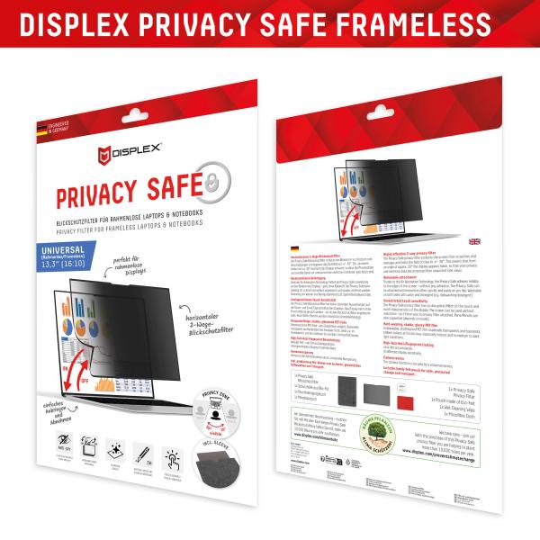 DISPLEX Privacy Safe Blickschutzfilter Uni (randlos)13,3", 16:10
