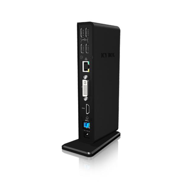ICY BOX IB-DK2241AC Dockingstation | 11-in-1 USB 3.0 Hub mit HDMI DVI LAN & Audio
