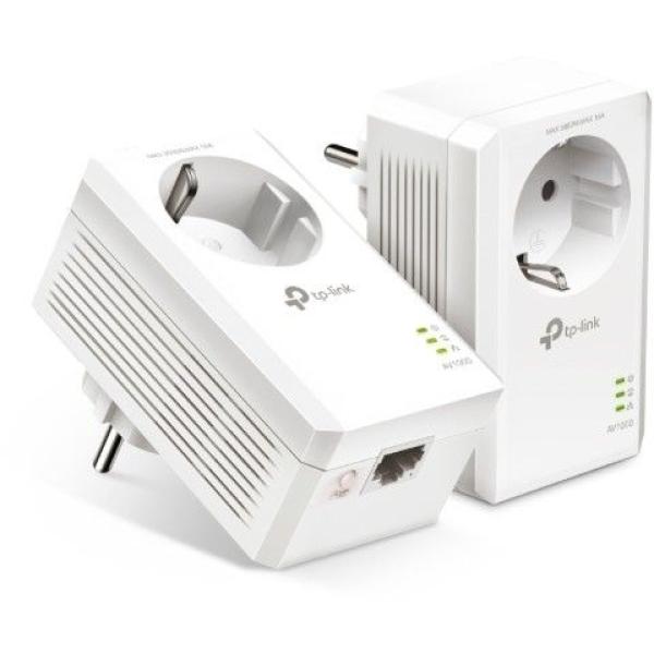 TP-Link AV1000 Powerline Adapter Kit PA7017P mit Steckdose – Gigabit LAN, 1000 Mbit/s