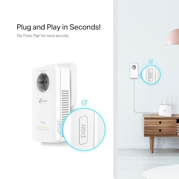 INTD TP-LINK Powerline TL-WPA8631P Kit AV1300-AC1200-Gigabit-WLAN-Powerline-KIT mit Steckdose