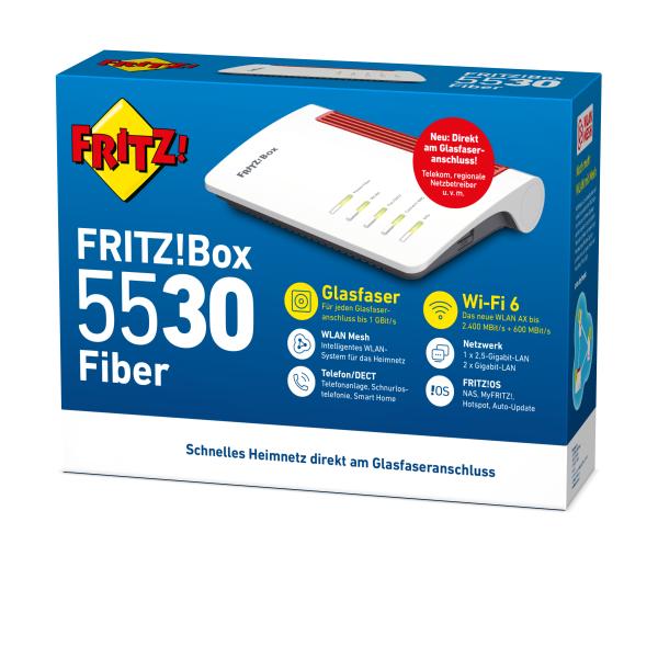 AVM Fritz! Box 5530 Fiber WLAN Router VoIP - Router - Wifi-6