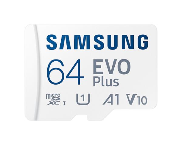 Samsung EVO plus  64 GB MicroSDXC UHS-I Class 10 Speicherkarte mit SD-Adapter MB-MC64KA