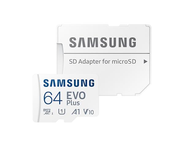 Samsung EVO plus  64 GB MicroSDXC UHS-I Class 10 Speicherkarte mit SD-Adapter MB-MC64KA