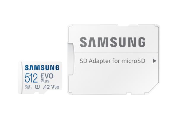 CARD 512GB Samsung EVO PLUS microsdxc UHS-I U3 inkl. SD Adapter