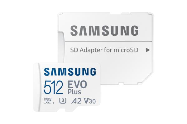 CARD 512GB Samsung EVO PLUS microsdxc UHS-I U3 inkl. SD Adapter