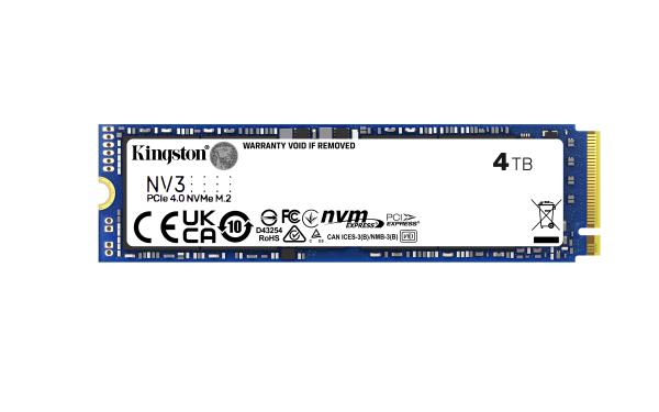 Kingston NV3 4 TB M.2 2280 NVMe PCIe 4.0 SSD – Hochleistungsinterner Speicher für PC & Laptop