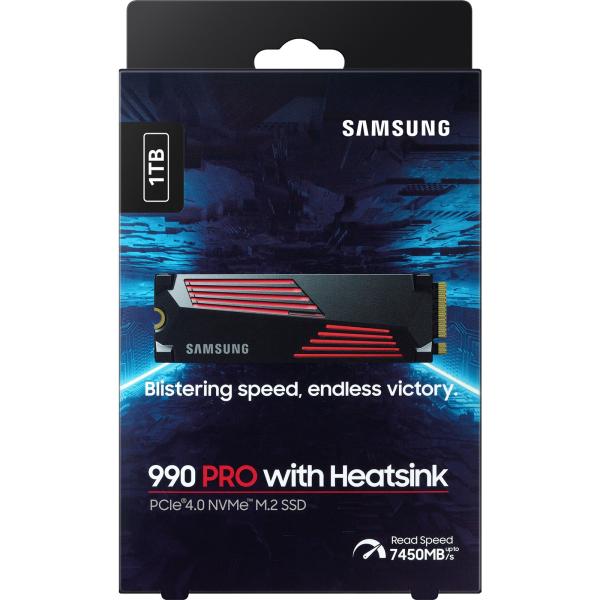 M.2 1TB Samsung 990 PRO Heatsink NVMe PCIe 4.0 x 4 retail interne SSD