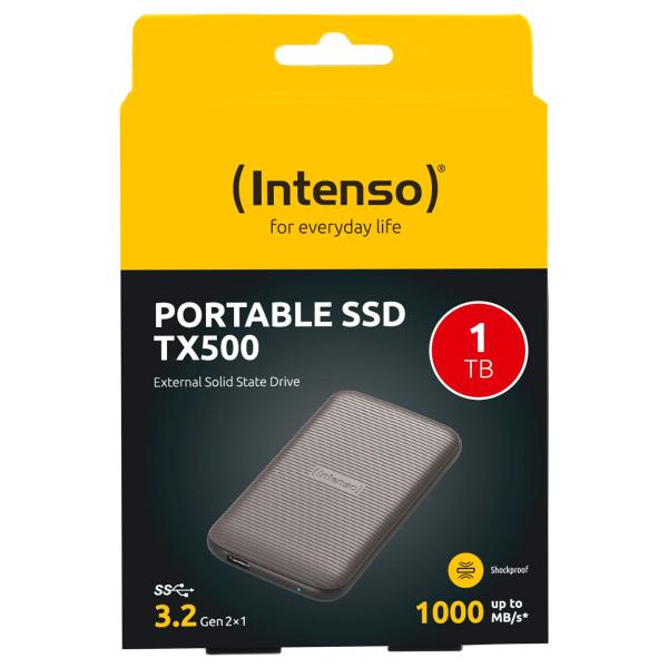 Intenso TX500 Portable SSD 1TB USB-C USB 3.2 Gen 2 Externe SSD 1000 MB/s Braun