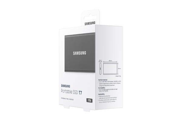 1TB Samsung Portable T7 USB 3.2 Gen2 Titan Gray retail externe SSD