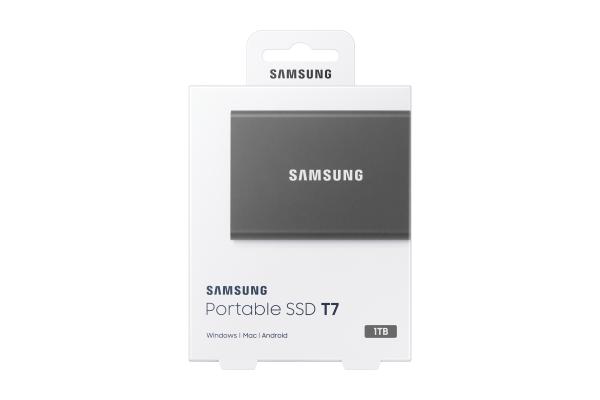 1TB Samsung Portable T7 USB 3.2 Gen2 Titan Gray retail externe SSD