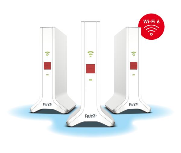 AVM MESH SET 4200 3-PACK Dual-Band (2,4 GHz/5 GHz) Wi-Fi 6E (802.11ax) Rot, Weiß