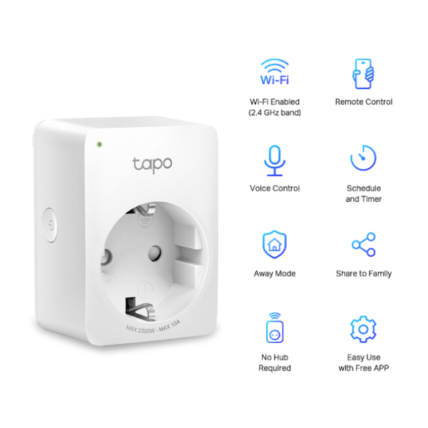 TP-Link Tapo P100 WLAN-Steckdose – Smart Plug, Wi-Fi Alexa & Google Home 1Stk.