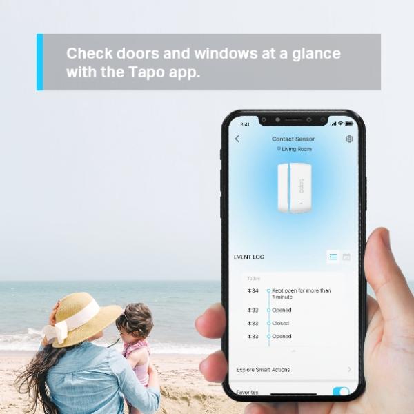 TP-Link Tapo T110 Tür-/Fenstersensor – Intelligenter Kontaktsensor, Smart Home