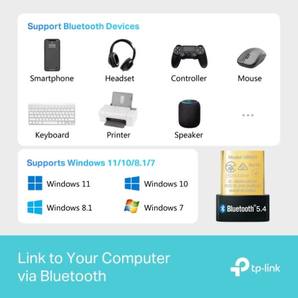TP-LINK UB500 - USB Typ-A - Bluetooth - Schwarz