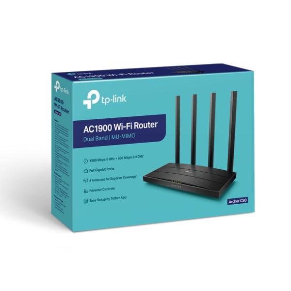 TP-LINK Archer C80 V1 - Wi-Fi 5 (802.11ac) - Dual-Band (2.4 GHz/5 GHz)