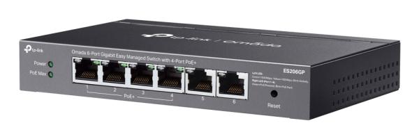 TP-Link Omada ES206GP 6-Port Gigabit Easy mgd. Switch 4-Port PoE+