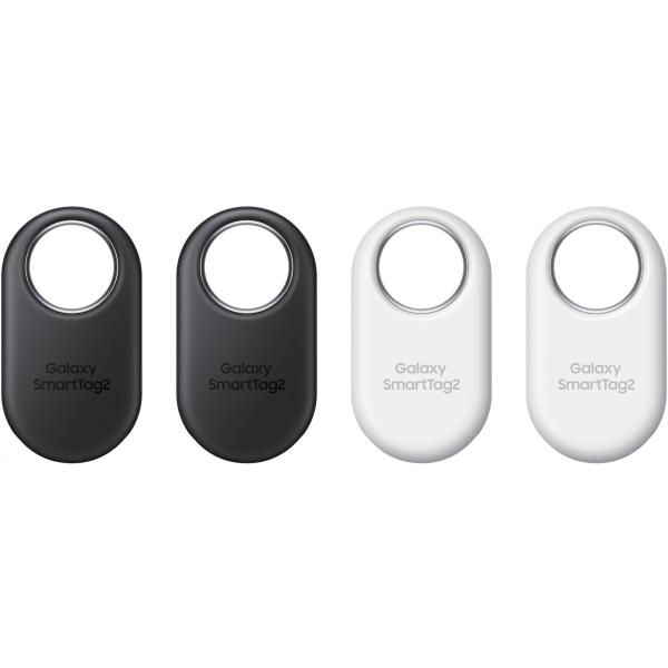 Samsung Galaxy SmartTag 2 EI-T5600 (4er-Pack, 2x Schwarz + 2x Weiß) – GPS- & Bluetooth-Tracker mit NFC wasserdicht IP67