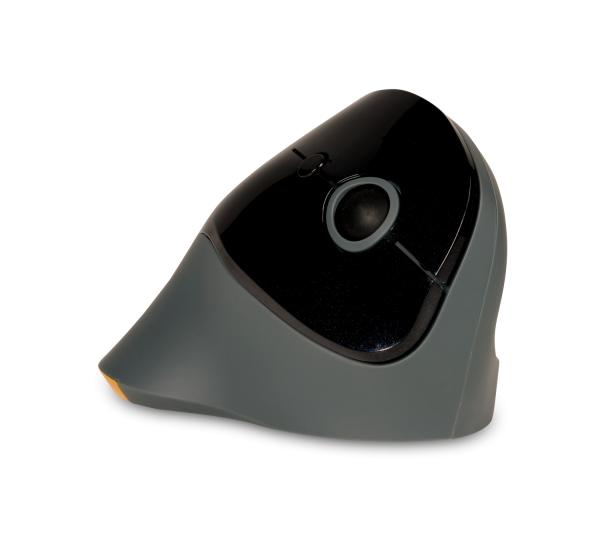 BakkerElkhuizen PRF Mouse Wireless Dark Grey – Ergonomische Vertikale Funkmaus mit 1600 DPI & USB-A/USB-C Adapter