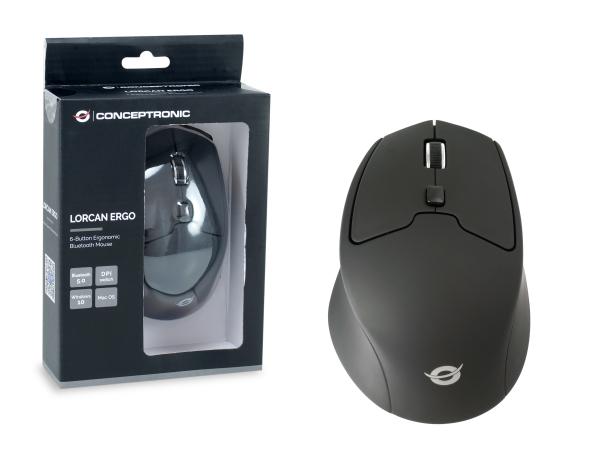 CONCEPTRONIC Maus LORCAN02B Ergo Maus Büro rechts Bluetooth Optisch 1600 DPI