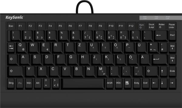 KeySonic ACK-595C+ (US) Mini SoftSkin PS/2-USB black