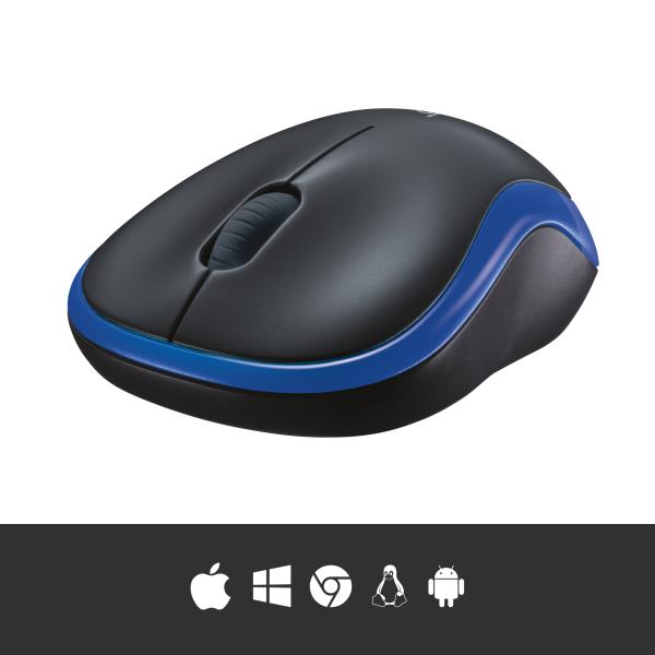 Logitech M185 Blau Maus Beidhändig RF Wireless Optisch 1000 DPI
