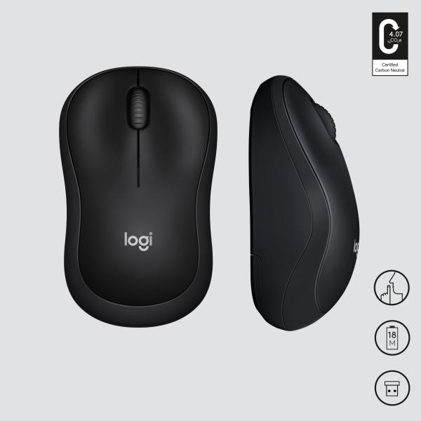 Logitech M220 Silent Kabellose Funkmaus Anthrazit – Leise Büro-Maus für PC & Notebook