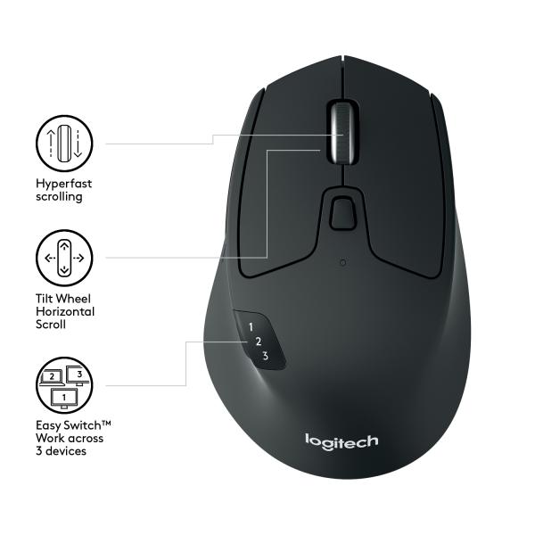 Logitech M720 Triathlon Maus – Kabellos RF & Bluetooth optisch 1000 DPI  Multi-Device