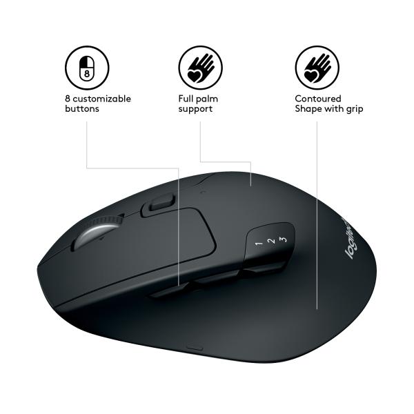 Logitech M720 Triathlon Maus – Kabellos RF & Bluetooth optisch 1000 DPI  Multi-Device