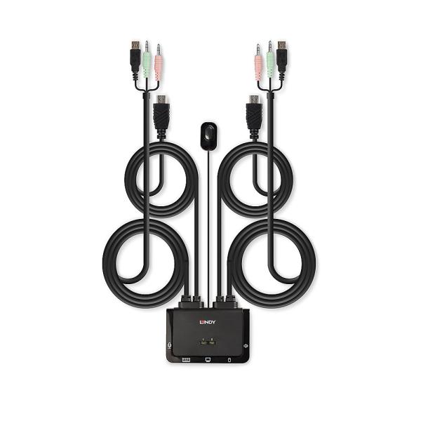 KVM Switch Compact 2 Port HDMI USB 2.0 & Audio