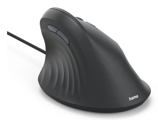 Hama ECM-500R Ergonomische Vertikalmaus 1800 DPI Schwarz 7 Tasten