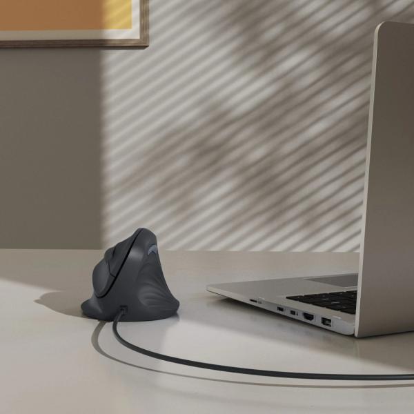 Hama ECM-500R Ergonomische Vertikalmaus 1800 DPI Schwarz 7 Tasten