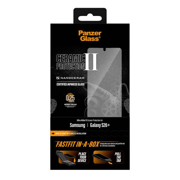 PanzerGlass Ceramic Displayshutz Samsung Galaxy S26+ | Ultra-Wide Fit m. FASTFIT IN-A-BOX