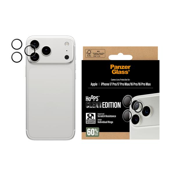 PanzerGlass Hoops Kameraschutz für  iPhone 17 Pro/Pro Max/16 Pro/Pro Max Transparent