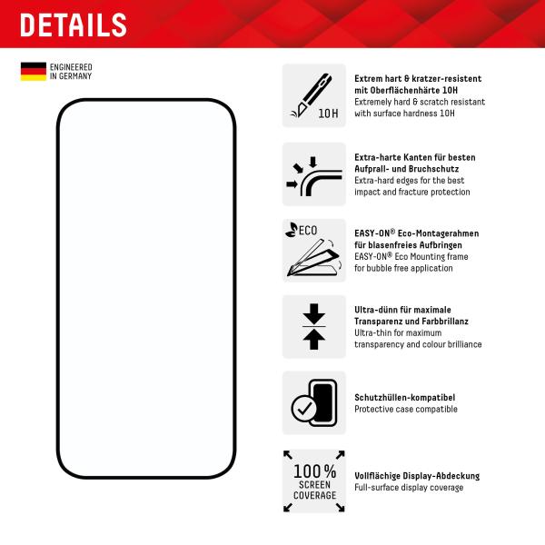 Displex Full Cover Schutzglas für Iphone 15/15 Pro