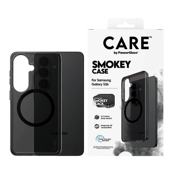 PanzerGlass CARE Urban Explorer Case Smokey m. Schwarz Qi Samsung Galaxy S26