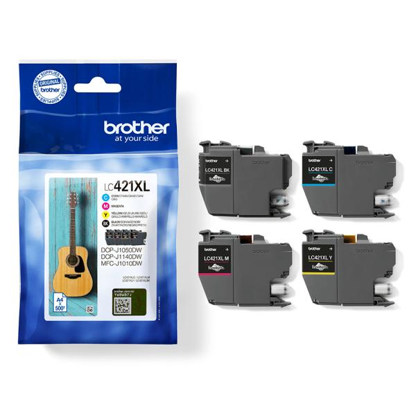 Brother LC-421XLVAL Original Tinte XL 4er-Pack Schwarz Cyan Magenta Gelb