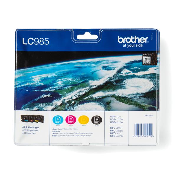 Brother LC985VALBP Original Tintenpatronen Value-Pack Schwarz Cyan Magenta Gelb