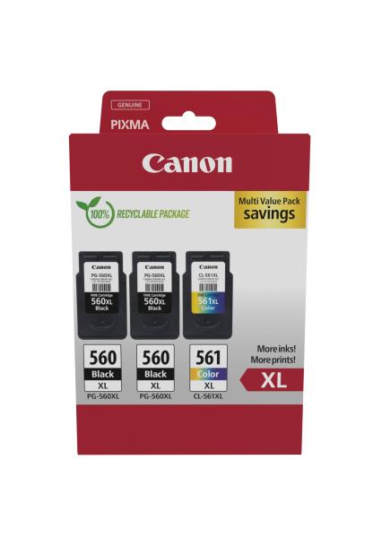 Canon Tinte PG-560XL/CL-561XL 3712C009 3er Multipack (2xBK/Color)