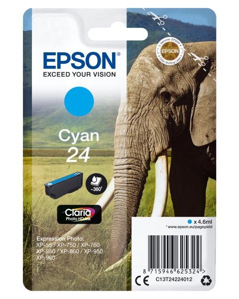 Epson Elephant 24 Claria Photo HD Ink Cyan