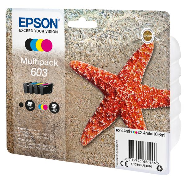 Epson 603 Multipack original mit 4 Patronen Schwarz Blau Magenta Gelb
