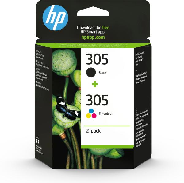 HP 305 Multipack Original Druckerpatronen 6ZD17AE | Schwarz, Cyan, Magenta, Gelb für HP DeskJet & ENVY